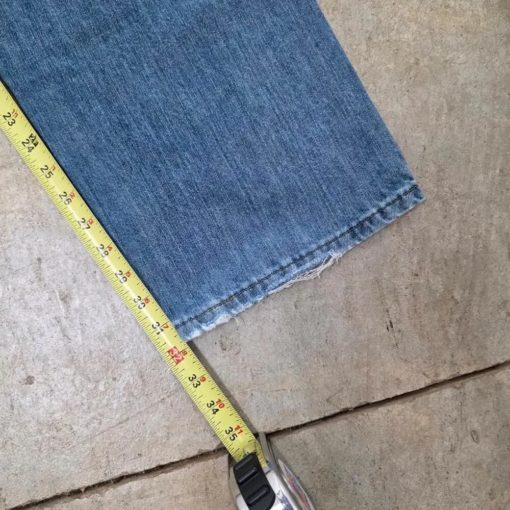 Custom Vintage Rose and Skull Lee Denim Jeans (38x32)